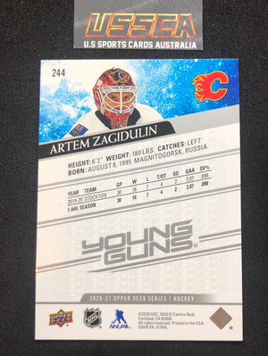 2020-21 Upper Deck Series 1 - Young Guns #244 Artem Zagidulin - Calgary Flames