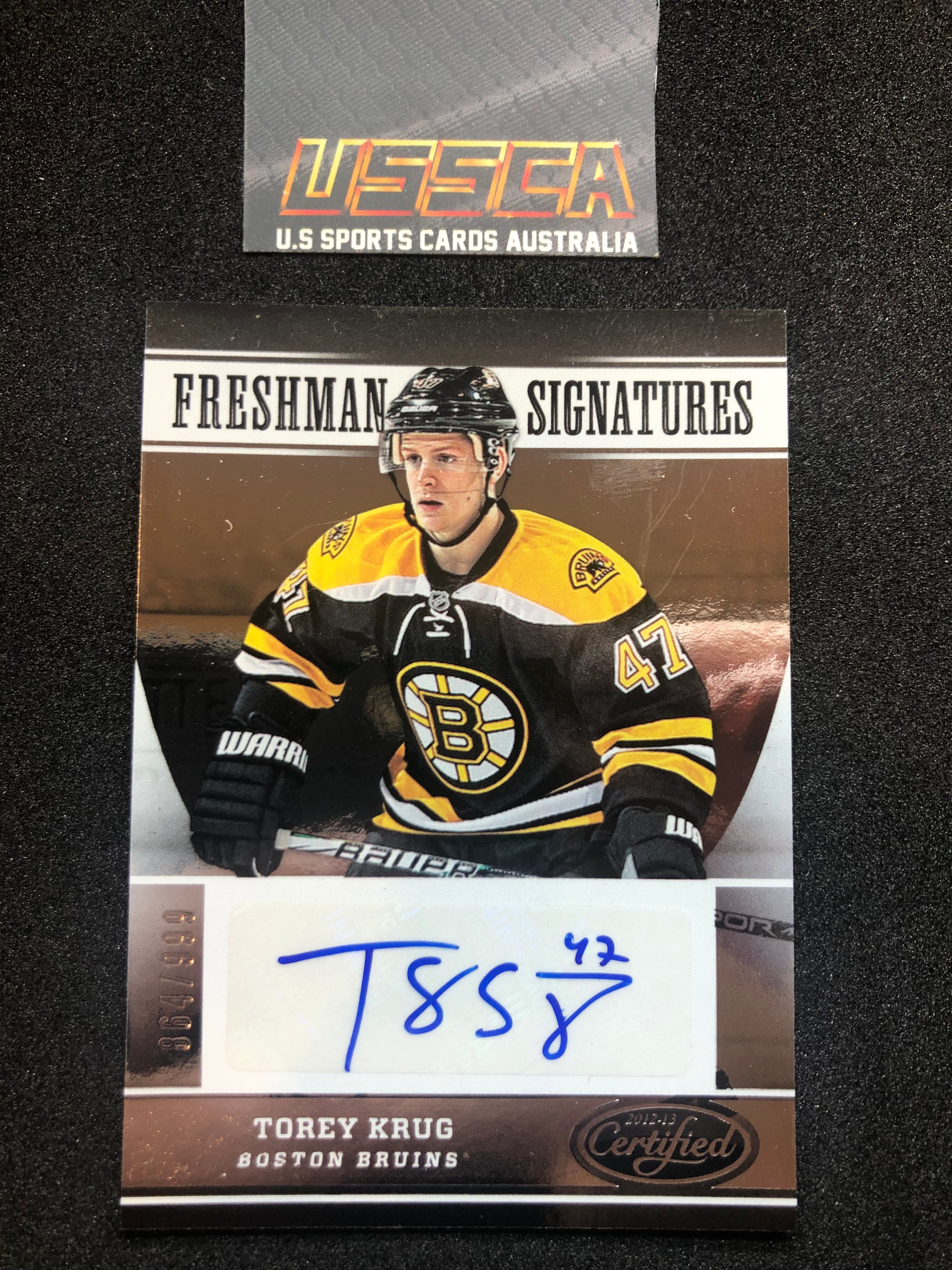 2012-13 Panini Certified - Freshman Signatures - Rooie #153 /999 - Torrey Krug - Boston Bruins