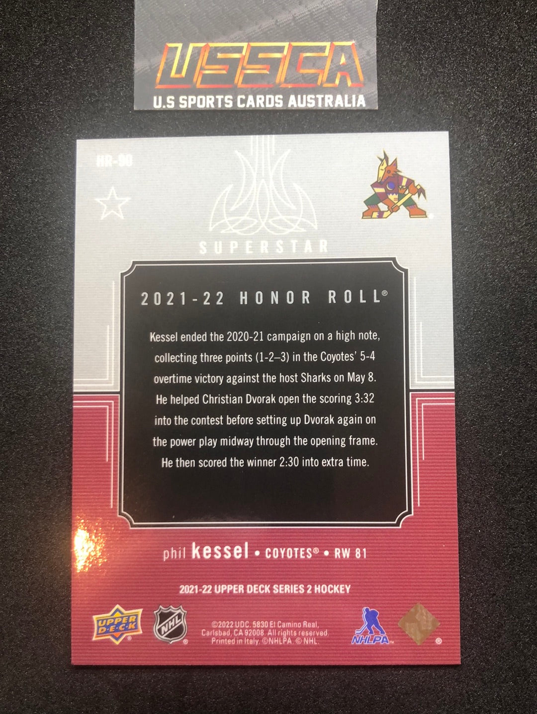 2021-22 Upper Deck Series Two #HR-90 - Honor Roll - Phil Kessel - Arizona Coyotes