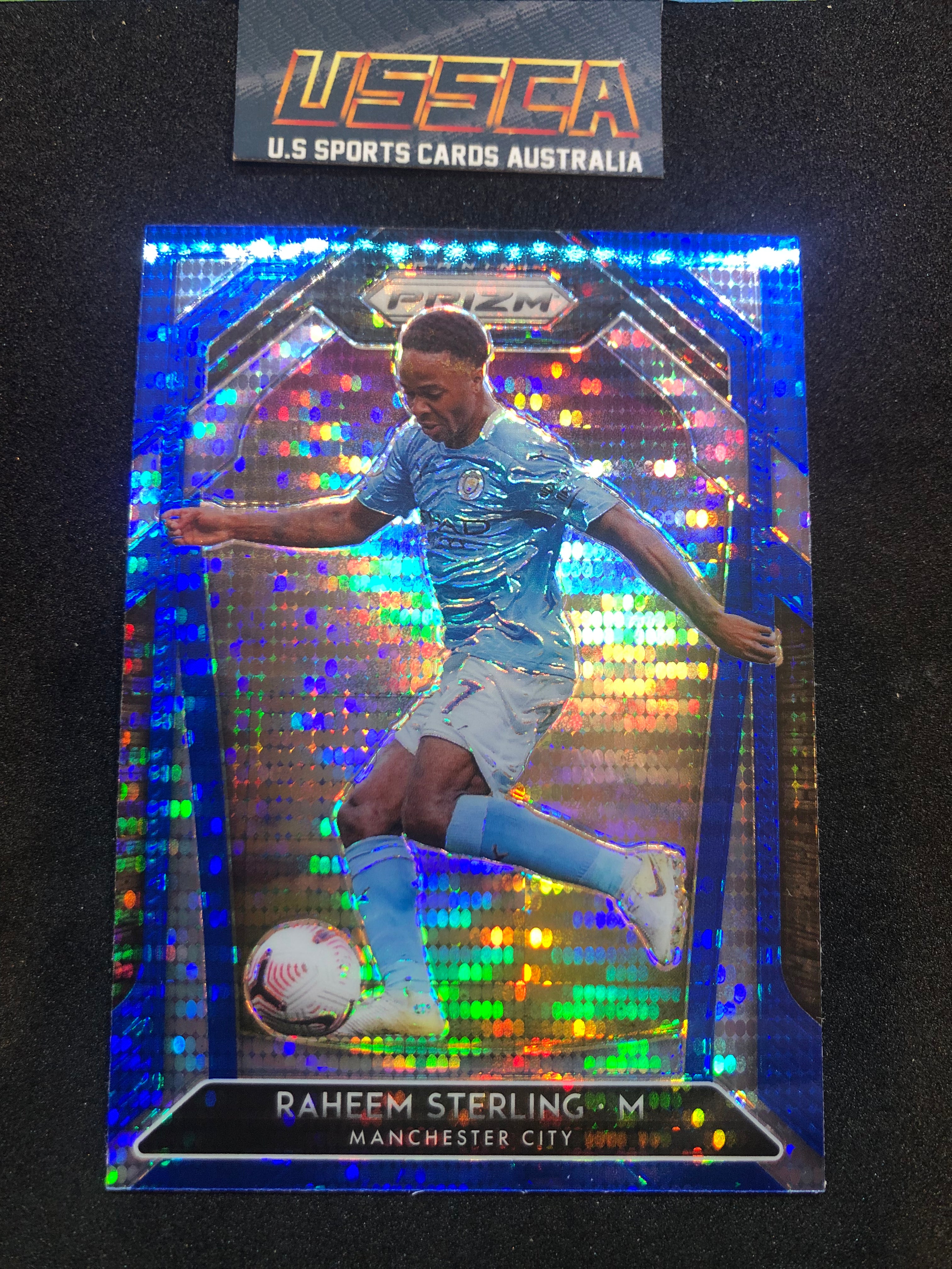 2020-21 Panini Prizm Premier League - Retail Blue Pulsar Prizm - Raheem Sterling - #102 - Manchester City