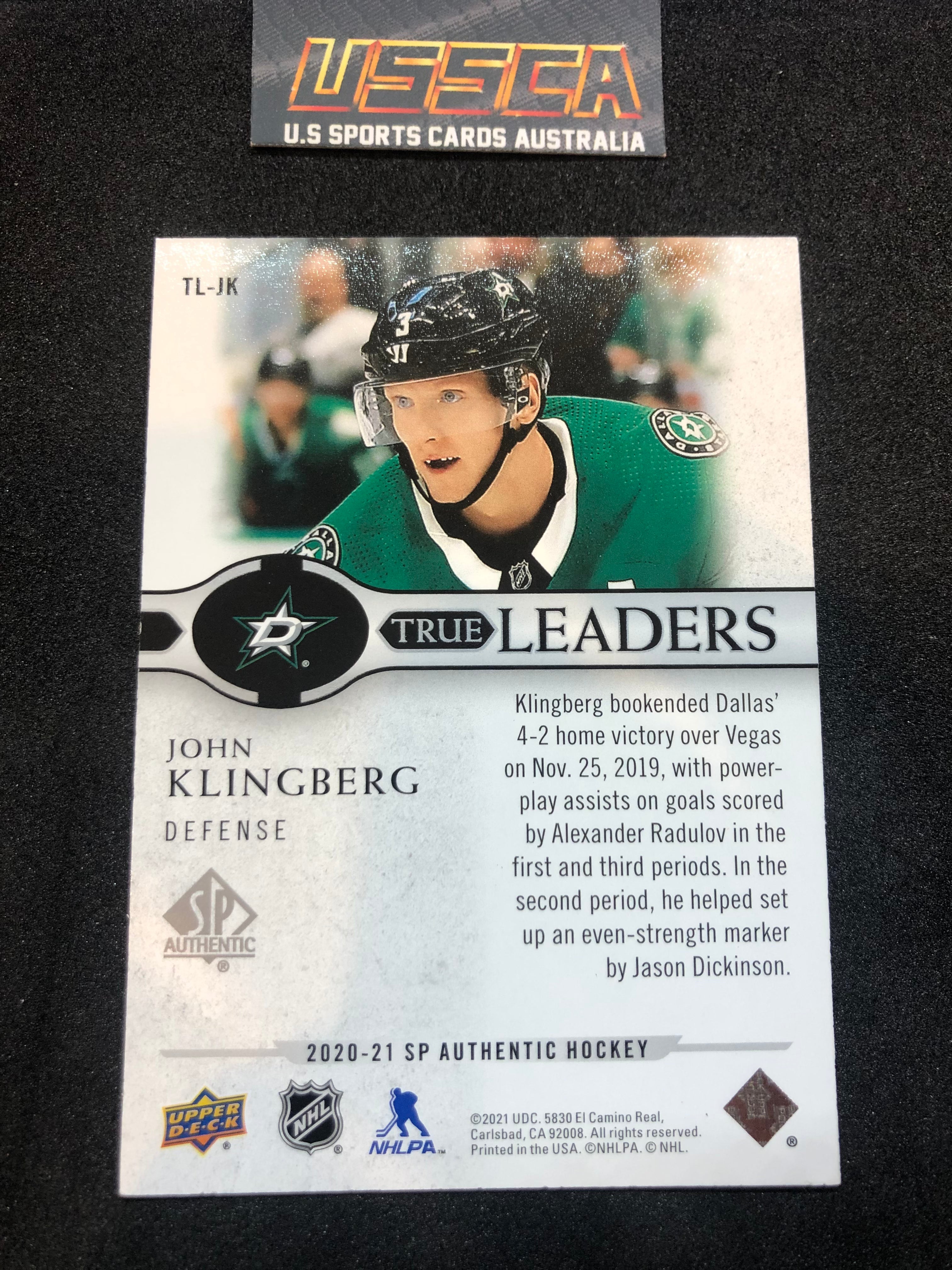 2020-21 Upper Deck SP Authentic Hockey - True Leaders #TL-JK - John Klingberg - Dallas Stars