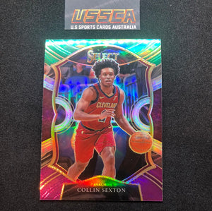 2020-21 Panini Select Basketball Concourse Green White Purple Prizm #59 Colin Sexton - Cleveland Cavaliers