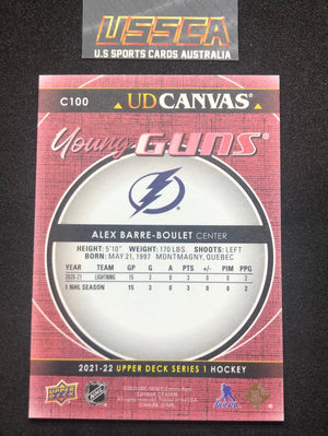 2021-22 Upper Deck Series Two #C100 - UD Canvas Young Guns - Alex Barre-Boulez - Tampa Bay Lightning