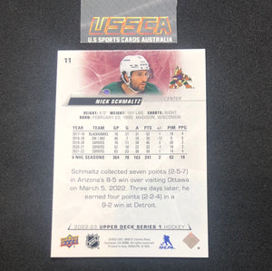 2022-23 Upper Deck Series 1 Hockey #11 Nick Schmaltz - Arizona Coyotes