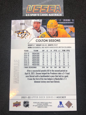 2021-22 Upper Deck Series Two #355 - Colton Sissons - Nashville Predators