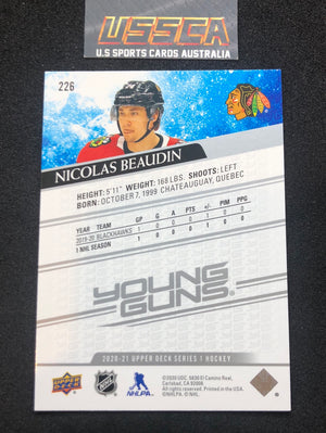 2020-21 Upper Deck Series 1 - Young Guns #226 Nicolas Beaudin - Chicago Blackhawks