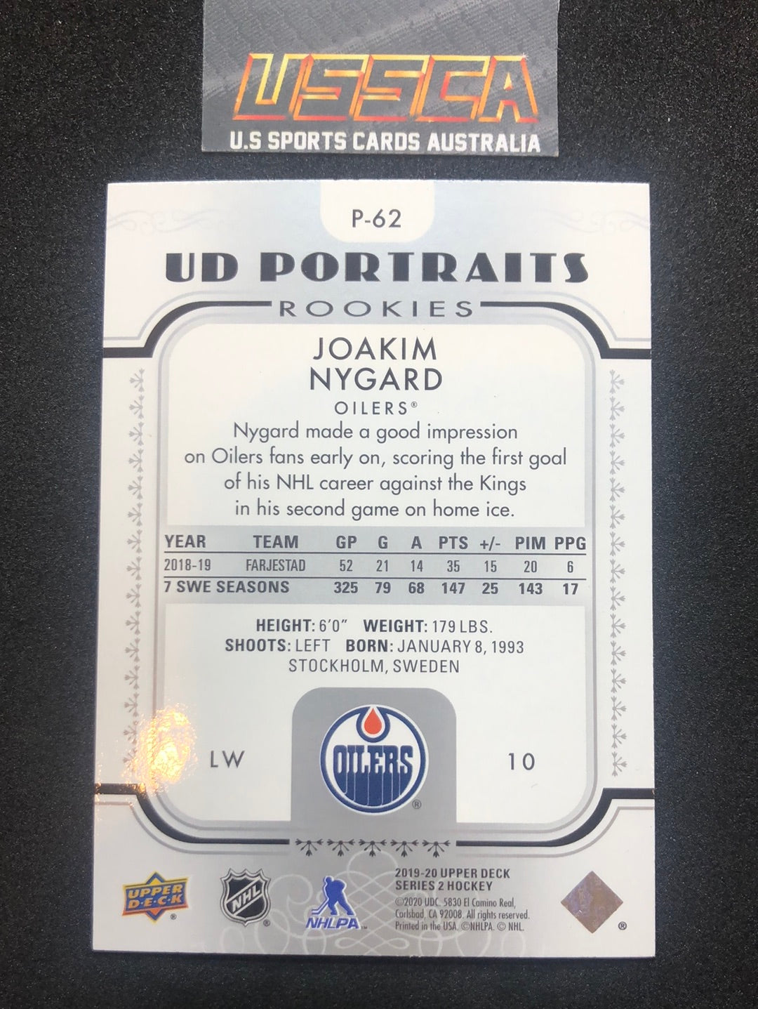 2019-20 Upper Deck Series Two  #P-62 - UD Portraits - Joakim Nygard - Edmonton Oilers