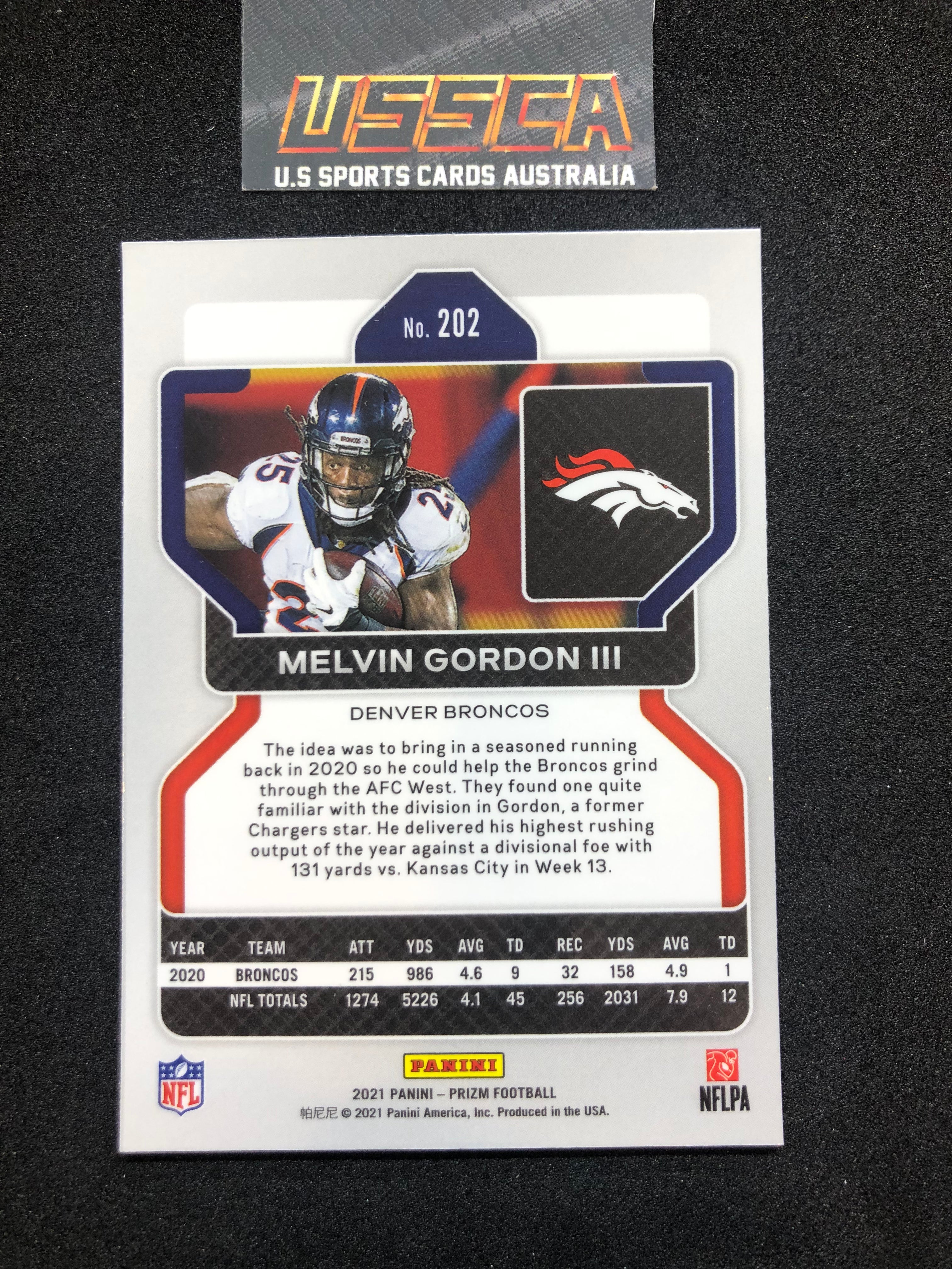 2021 Panini Prizm - [Base] #202 - Melvin Gordon III - Denver Broncos