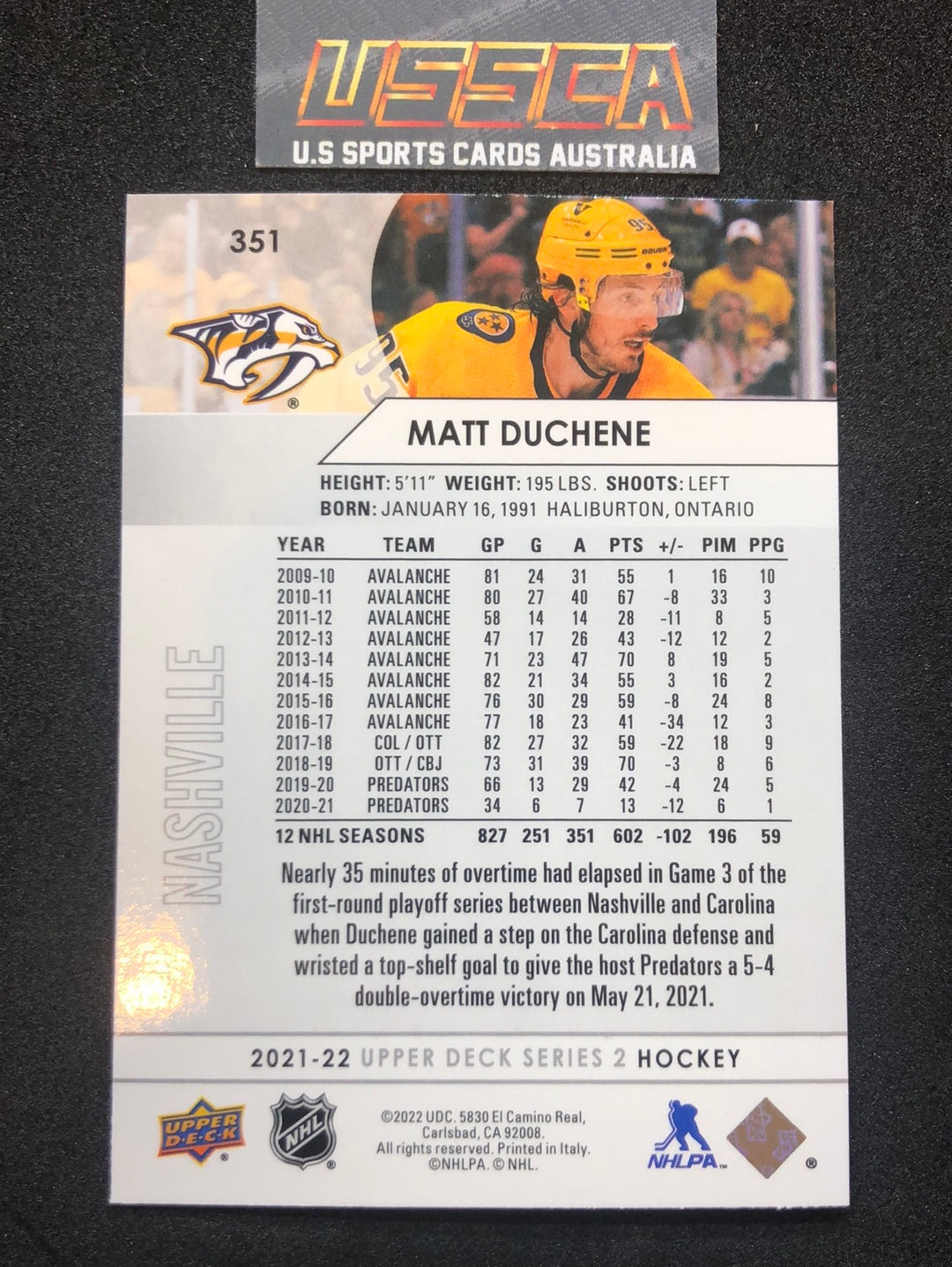 2021-22 Upper Deck Series Two #351 - Matt Duchene - Nashville Predators