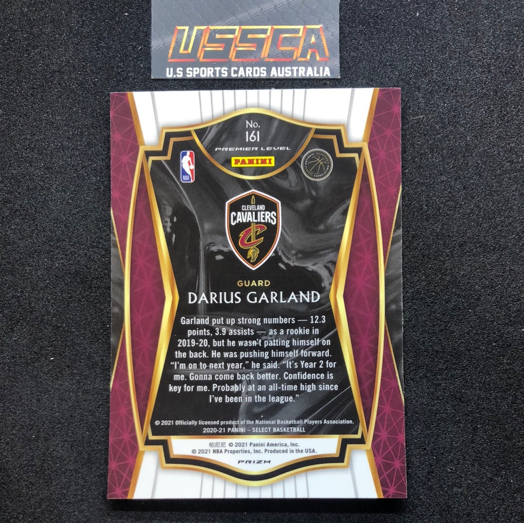 2020-21 Panini Select Basketball Premier Level Green White Prizm Purple  #161 Darius Garland - Cleveland Cavaliers