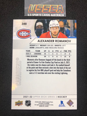 2021-22 Upper Deck Series Two #347 - Alexander Romanov - Montreal Canadiens