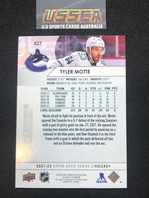 2021-22 Upper Deck Series Two #427 - Tyler Motte - Vancouver Canucks