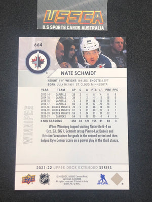 2021-22 Upper Deck Extended Series #664 - Nate Schmidt - Winnipeg Jets