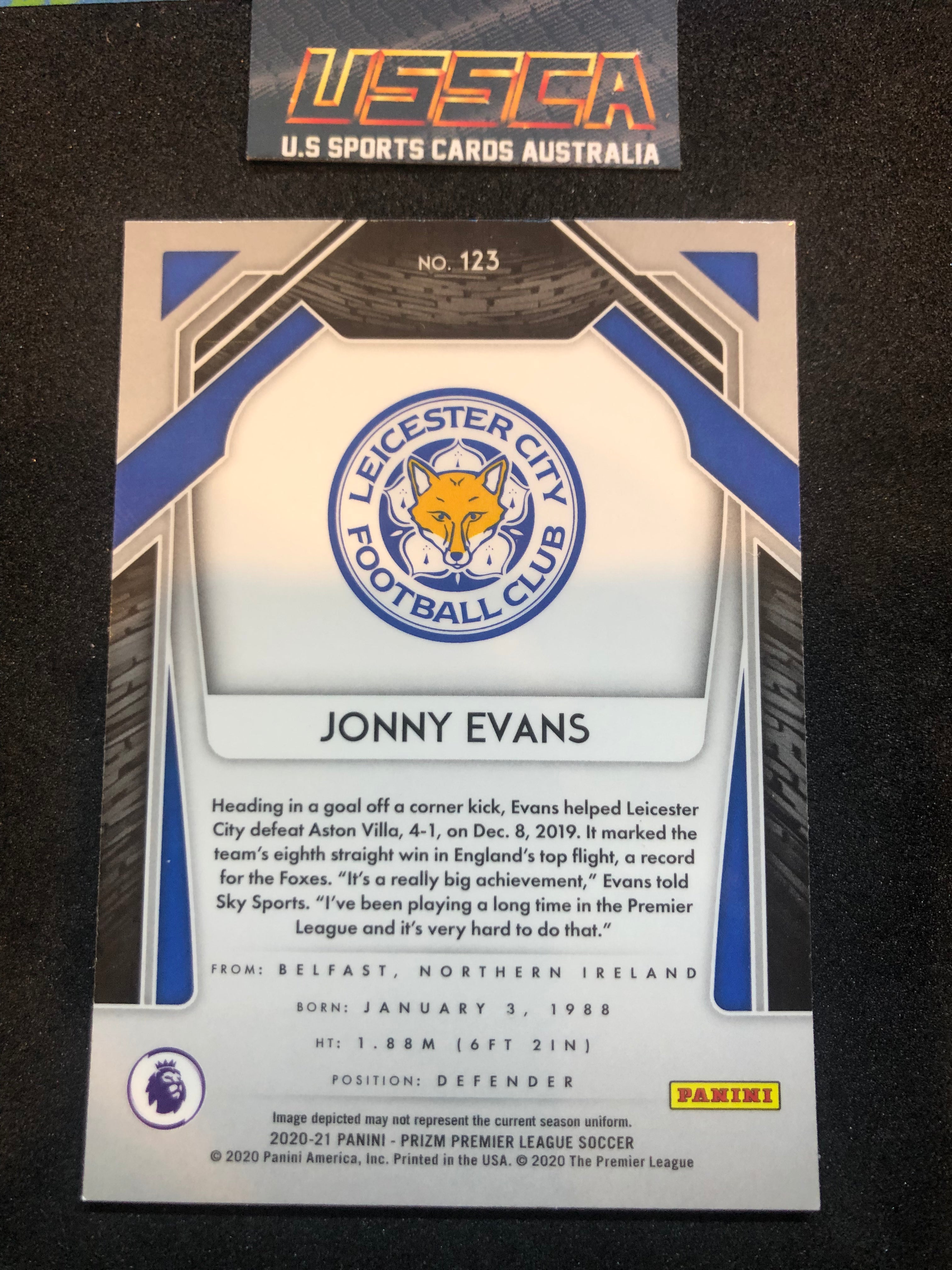 2020-21 Panini Prizm Premier League - Jonny Evans #123 - Leicester City