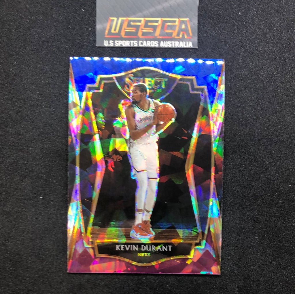 2020-21 Panini Select Basketball Premier Level Blue White Purple Cracked Ice #101 Kevin Durant - Brooklen Nets