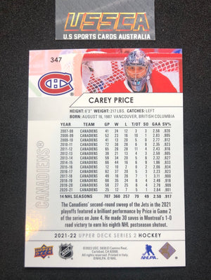 2021-22 Upper Deck Series Two #347 - Carey Price - Montreal Canadiens