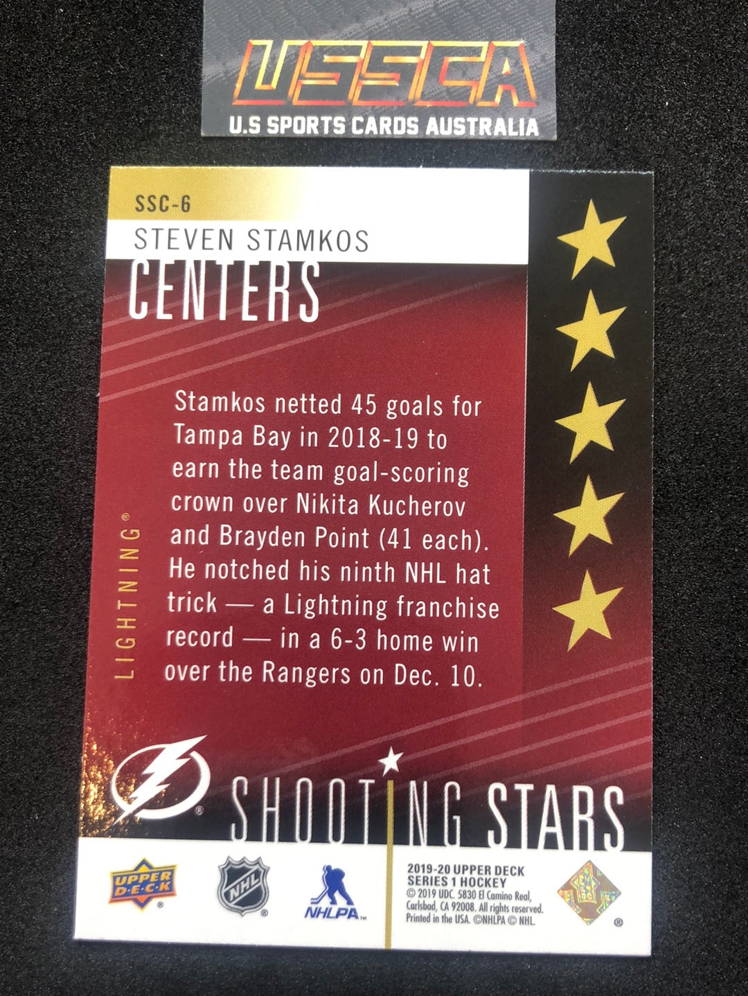 2019-20 Upper Deck Series 1 - Shooting Stars #SSC-6 Steven Stamkos - Tampa Bay Lightning