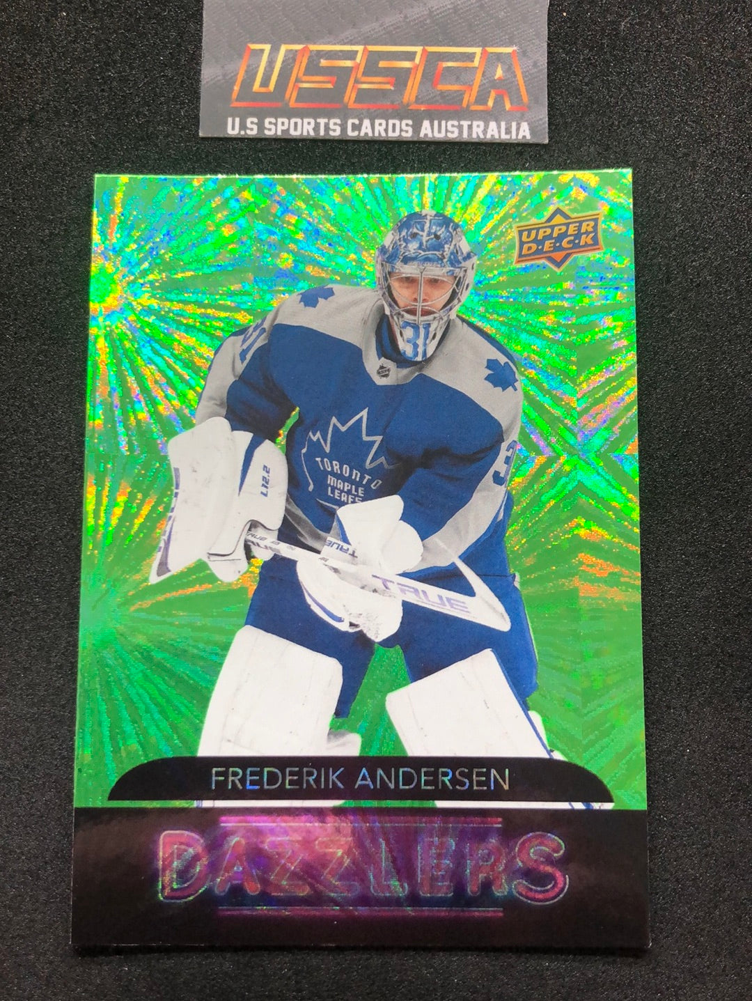 2020-21 Upper Deck Extended Series - Dazzlers Green DZ-141 - Frederik Andersen - Toronto Maple Leafs