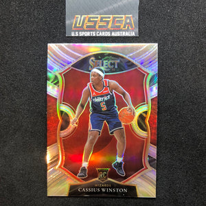 2020-21 Panini Select Basketball Concourse Silver Prizm #96 Cassius Winston - Washington Wizards