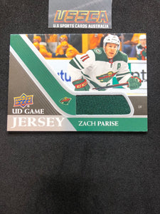 2020-21 Upper Deck Series 1 UD Game Jersey #GJ-ZP Zach Parise - Minnesota Wild