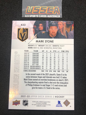 2021-22 Upper Deck Series Two #433 - Mark Stone - Vegas Golden Knights