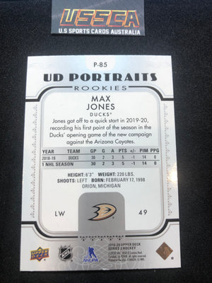 2019-20 Upper Deck Series Two #P-85 - UD Portraits - Max Jones - Anaheim Ducks RC