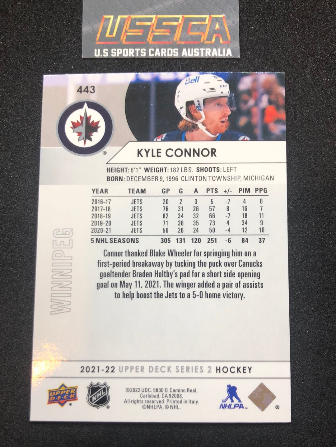 2021-22 Upper Deck Series Two #443 - Kyle Connor - Winnipeg Jets