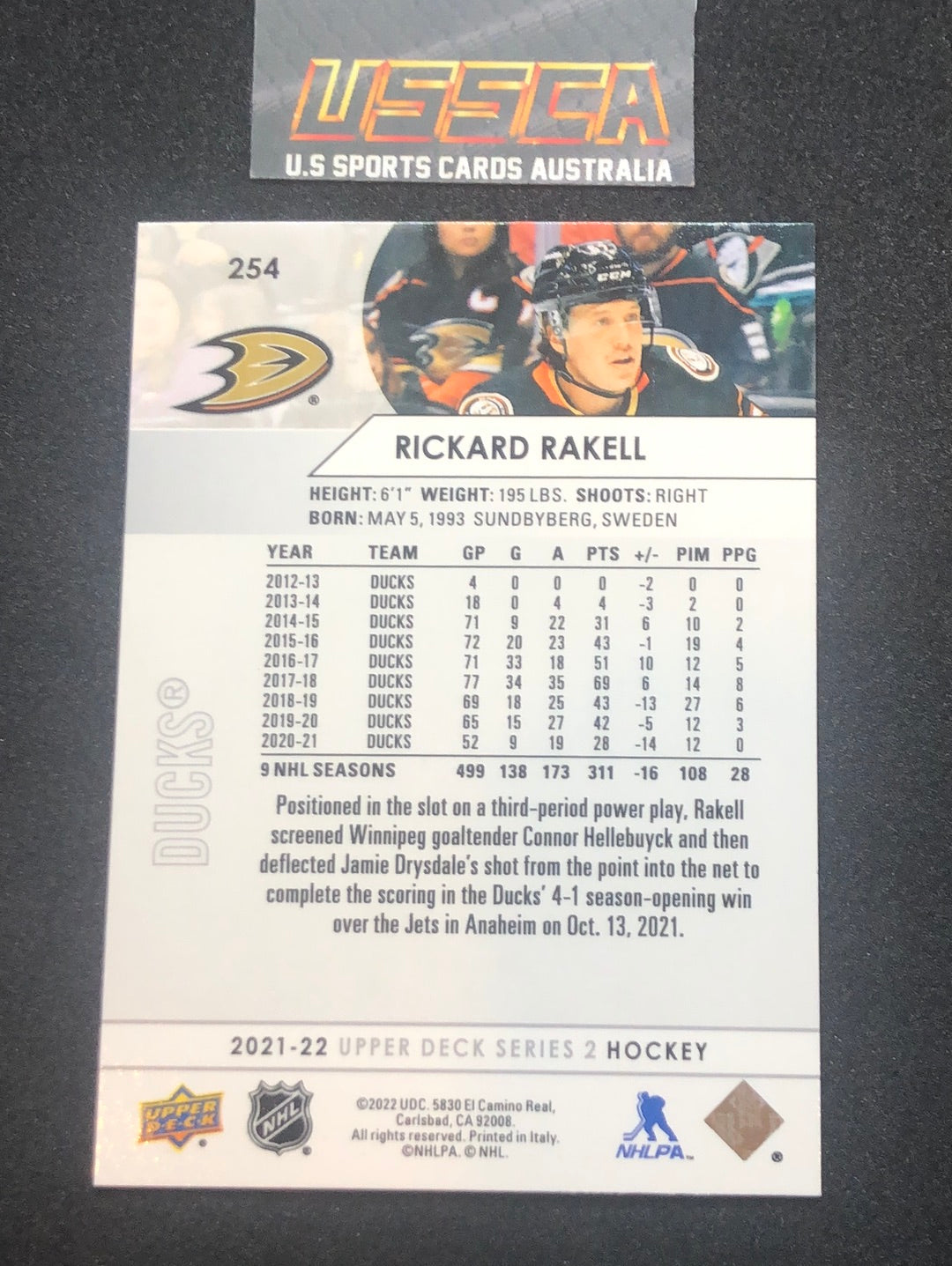 2021-22 Upper Deck Series Two #254 - Rickard Rakell - Anaheim Ducks