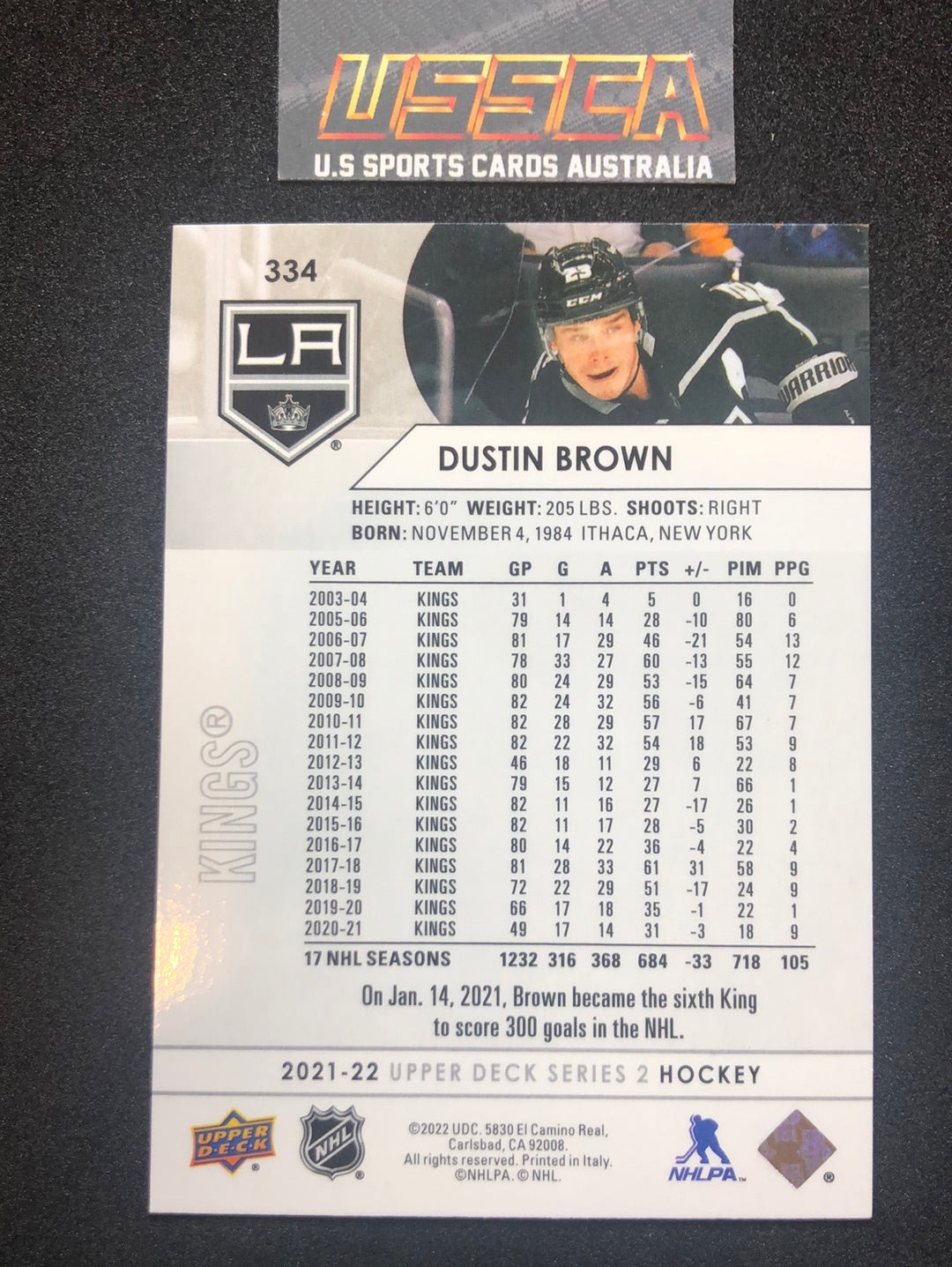 2021-22 Upper Deck Series Two #334 - Dustin Brown - Los Angeles Kings