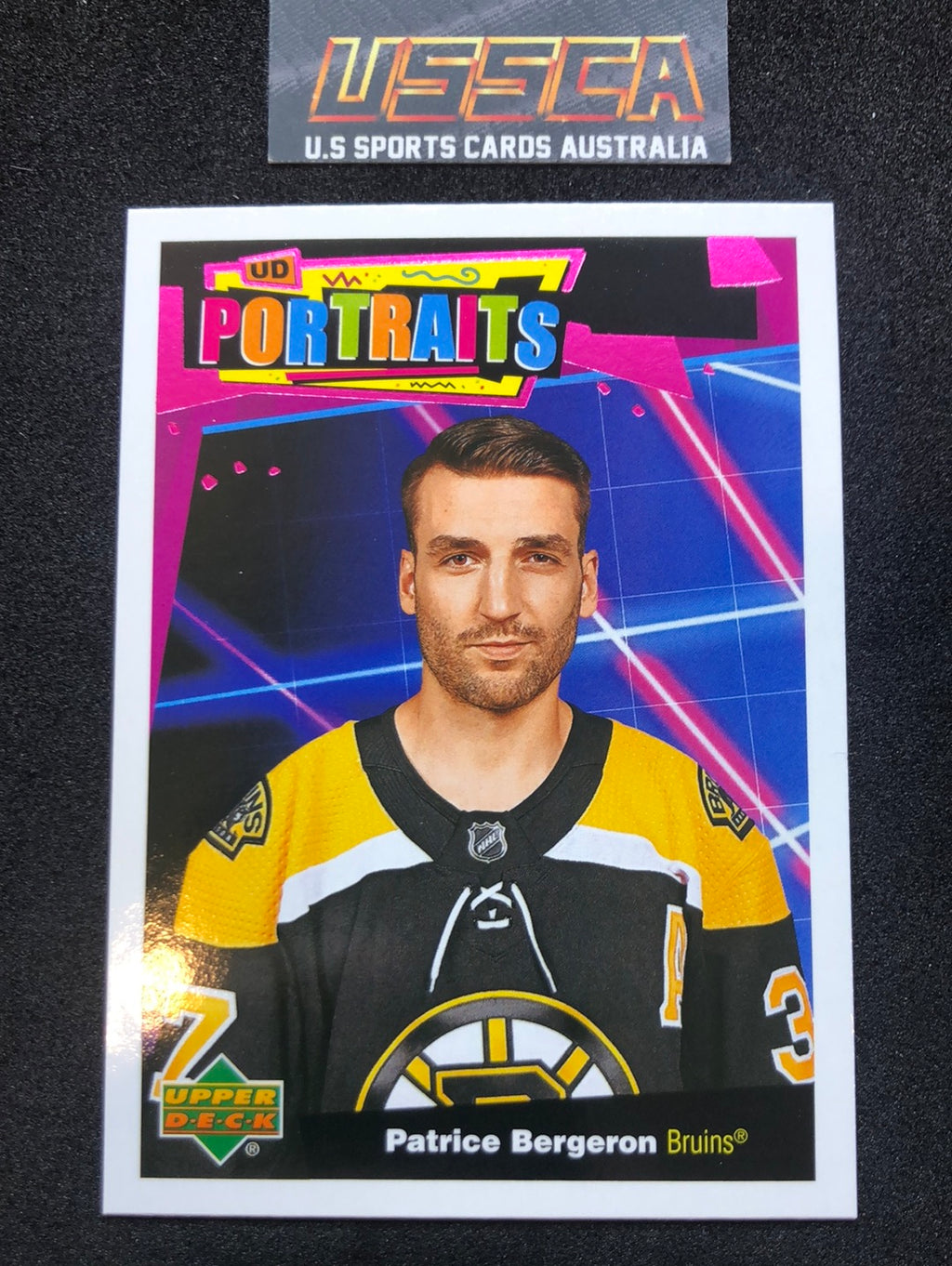 2020-21 Upper Deck Series 1 - UD Portraits #P-4 Patrice Bergeron - Boston Bruins