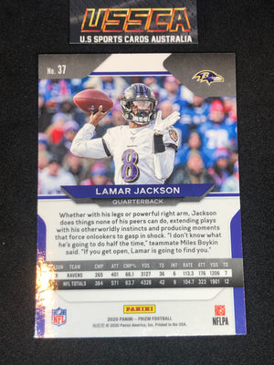 2020 Panini Prizm Football #37 Lamar Jackson - Baltimore Ravens