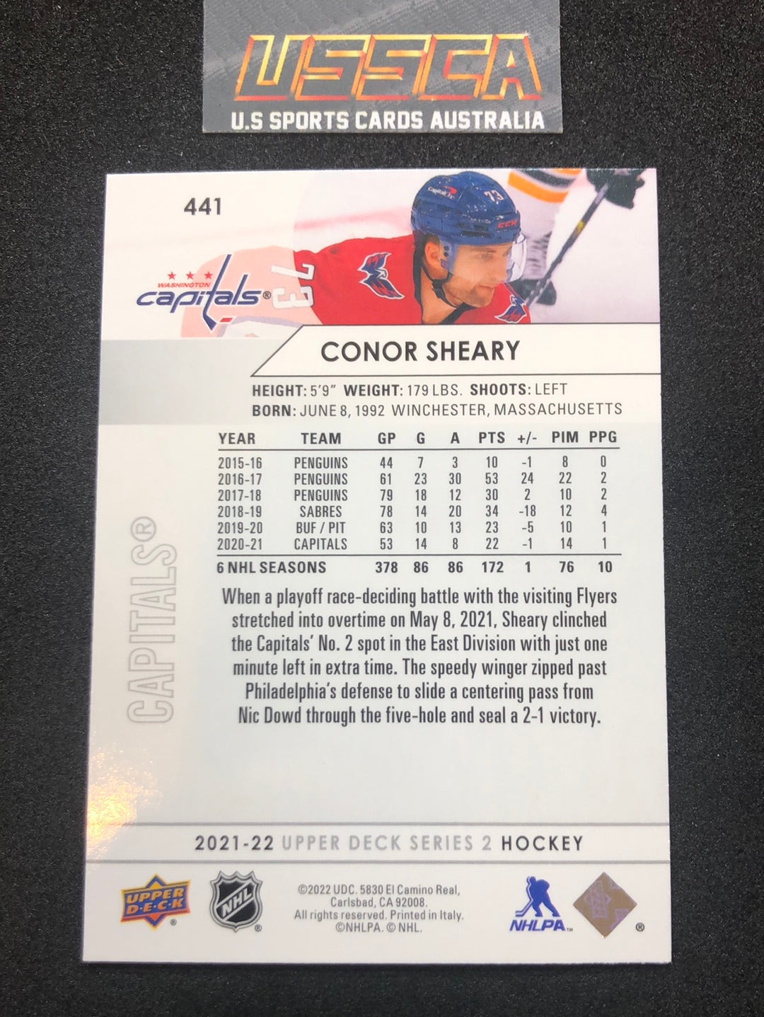 2021-22 Upper Deck Series Two #441 - Conor Sheary - Washington Capitals