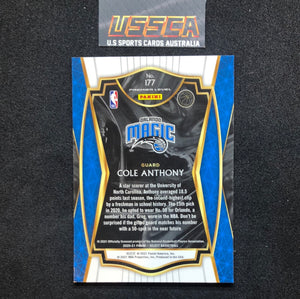 2020-21 Panini Select Basketball Premier Level Retail Blue #177 Cole Anthony - Orlando Magic