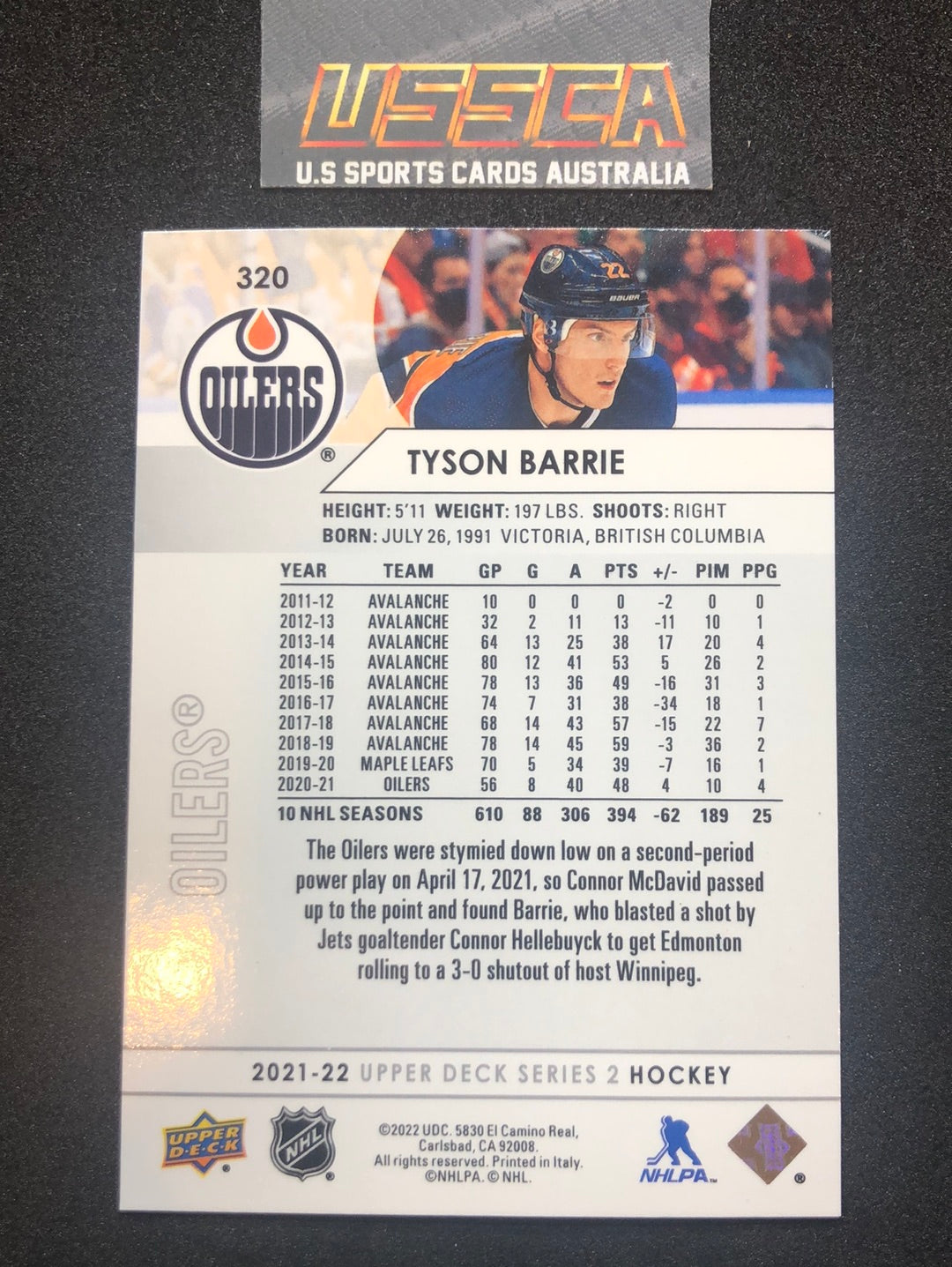 2021-22 Upper Deck Series Two #320 - Tyson Barrie - Edmonton Oilers