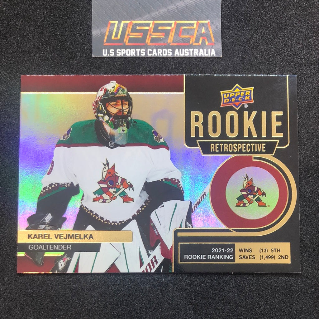 2022-23 Upper Deck Series 1 Hockey #RR-13 Rookie Retrospective - Karel Vejmelka - Arizona Coyotes