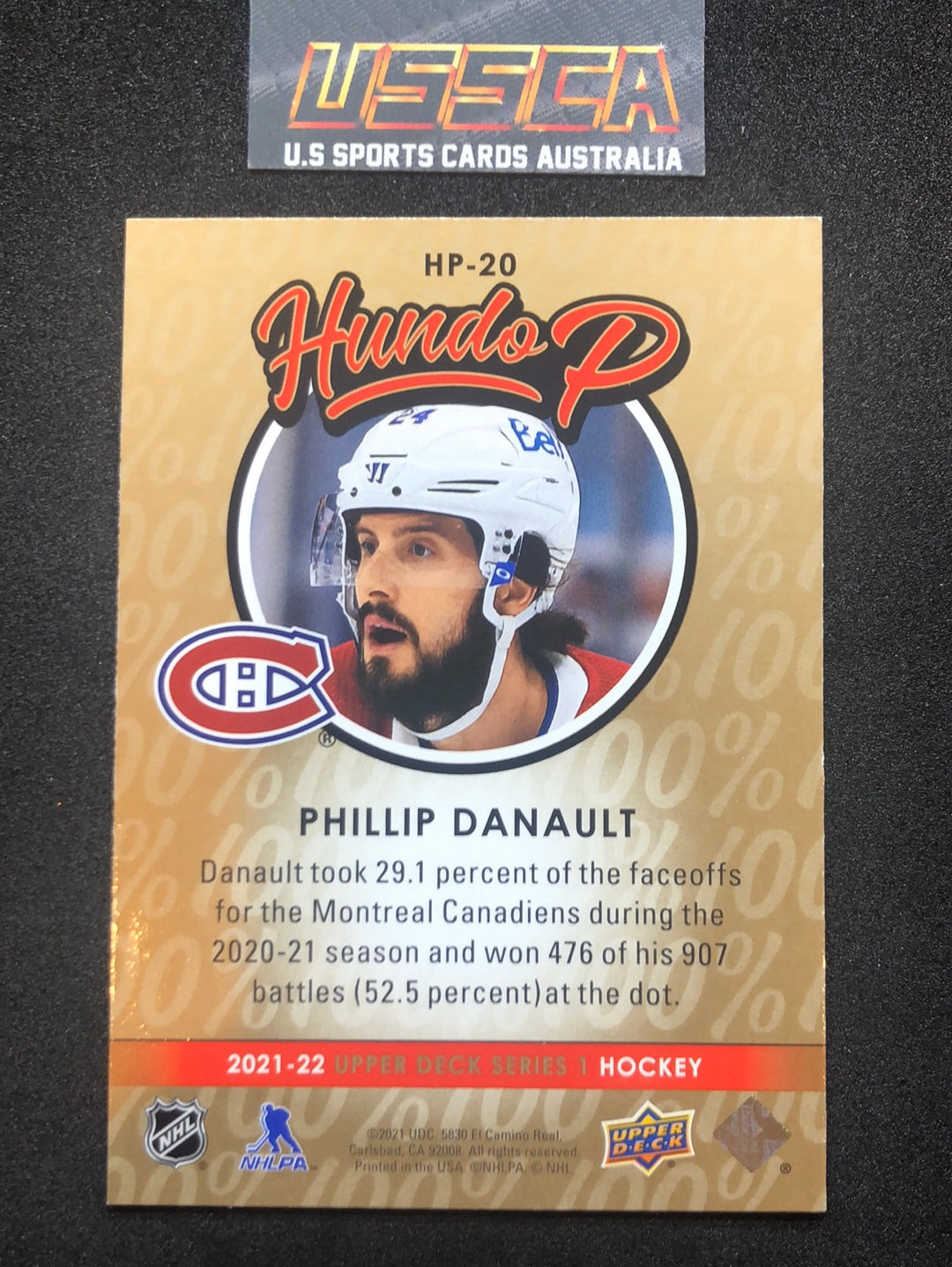 2021-22 Upper Deck Series Two #HP-20 Hundo P Gold - Phillip Danault - Montreal Canadiens