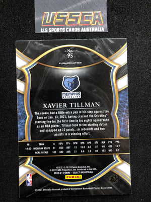 2020-21 Panini Select Basketball Concourse Retail Blue #95 Xavier Tillman - Memphis Grizzles