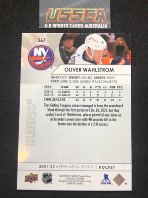 2021-22 Upper Deck Series Two #367 - Oliver Wahlstrom - New York Islanders