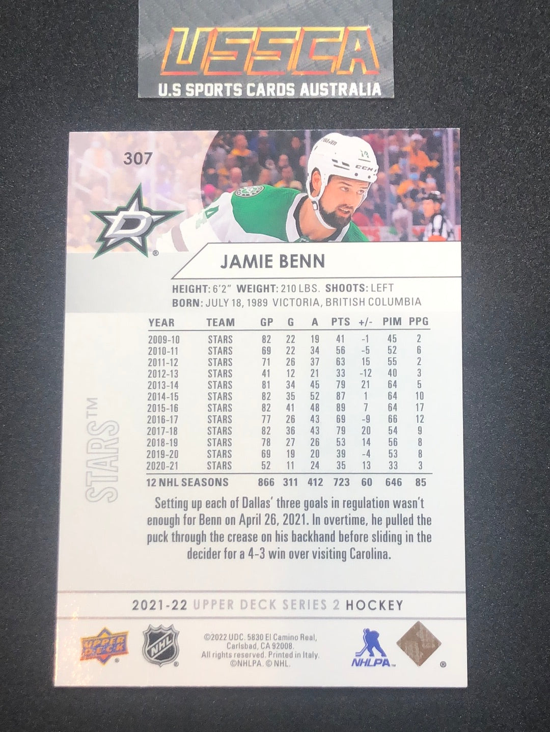 2021-22 Upper Deck Series Two #307 - Jamie Benn - Dallas Stars