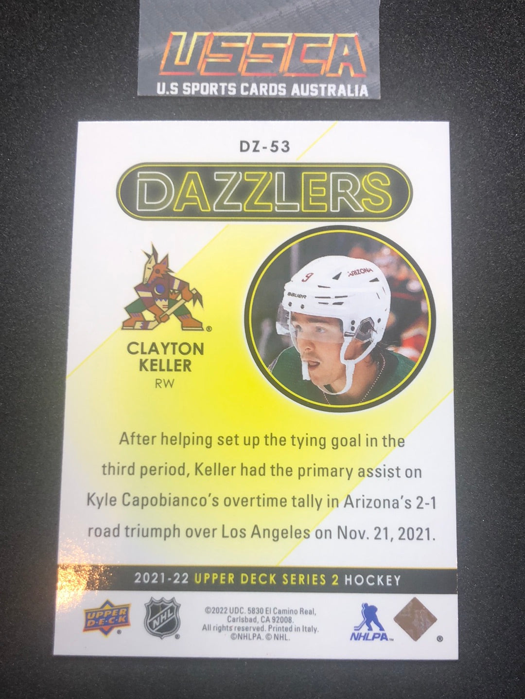 2021-22 Upper Deck Series Two #DZ-53 - Dazzlers Red - Clayton Keller - Arizona Coyotes