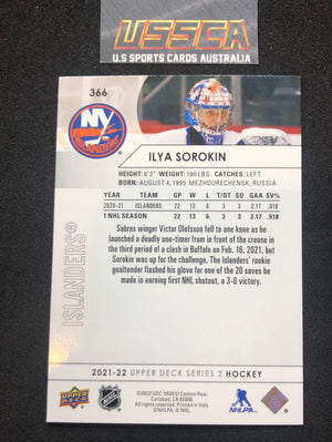 2021-22 Upper Deck Series Two #366 - Ilya Sorokin - New York Islanders