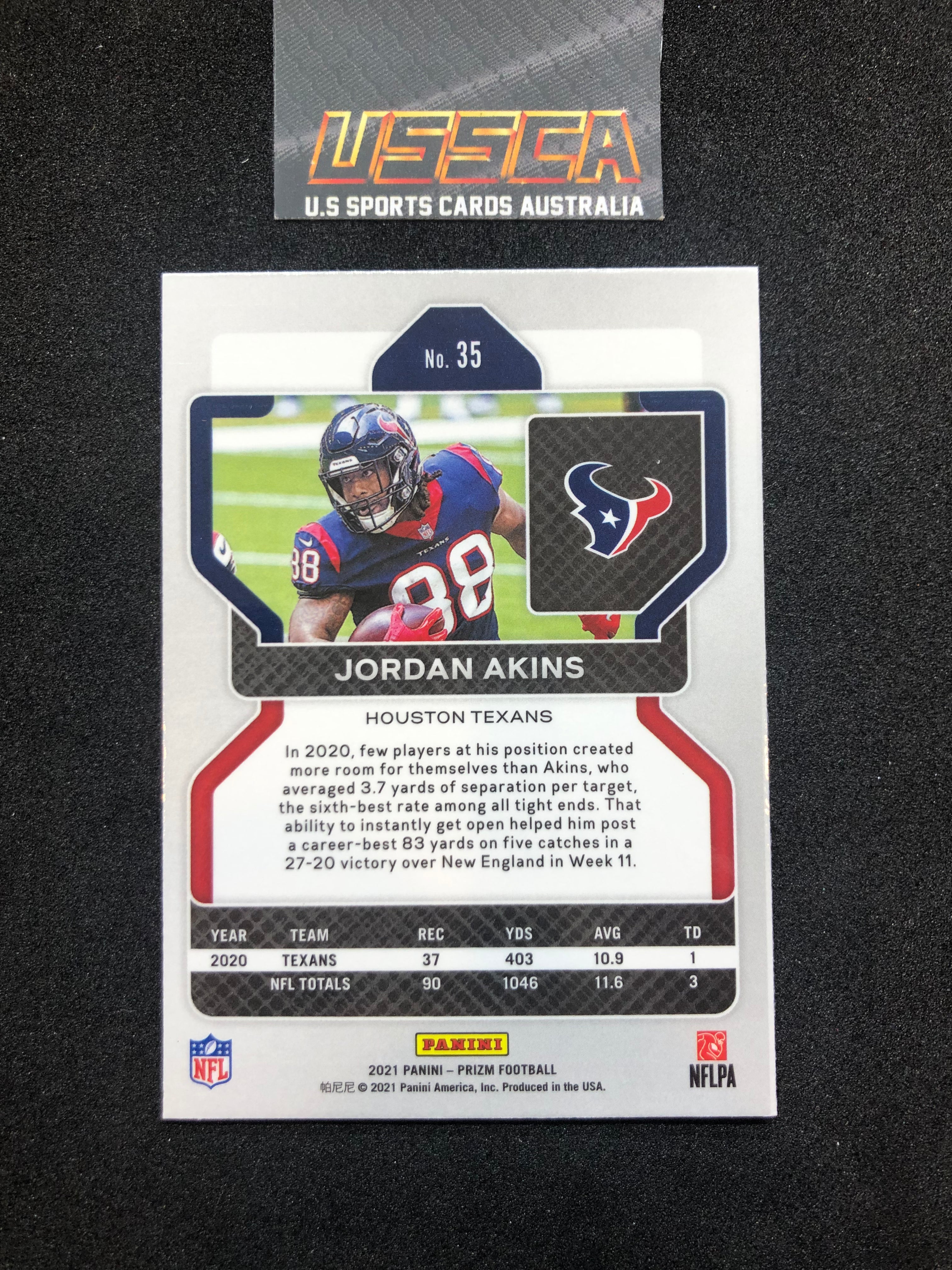 2021 Panini Prizm - [Base] #035 - Jordan Akins - Houston Texans