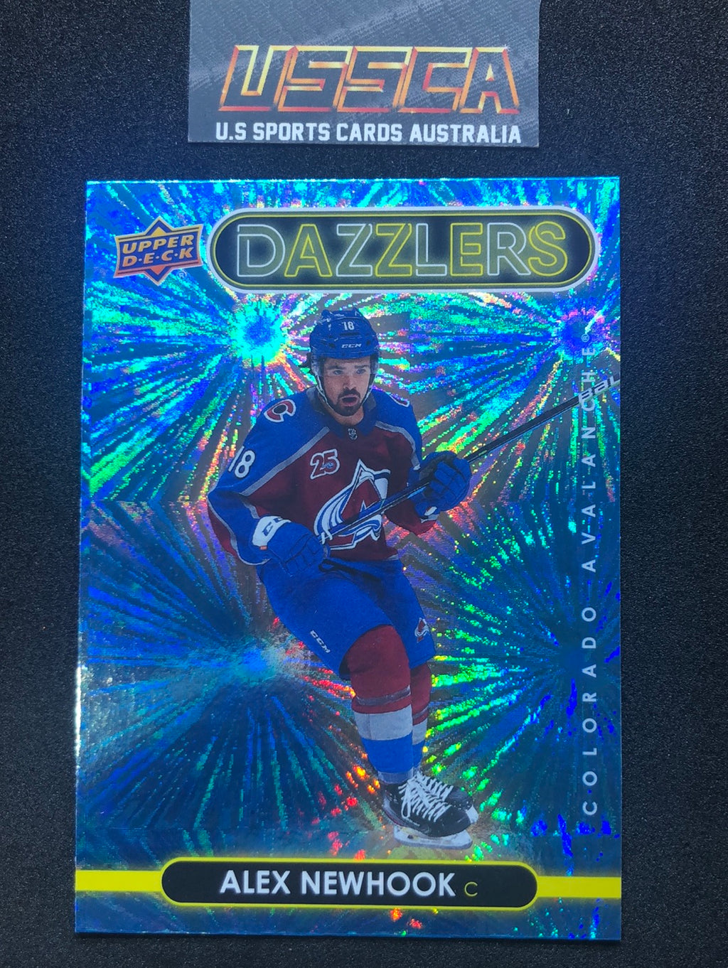 2021-22 Upper Deck Series Two #DZ-13 Dazzlers Blue - Alex Newhook - Colorado Avalanche