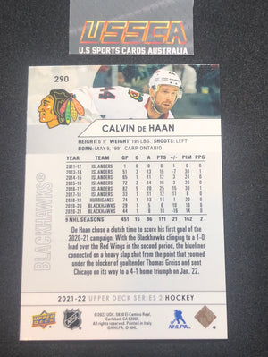 2021-22 Upper Deck Series Two #290 - Calvin de Haan - Chicago Blackhawks