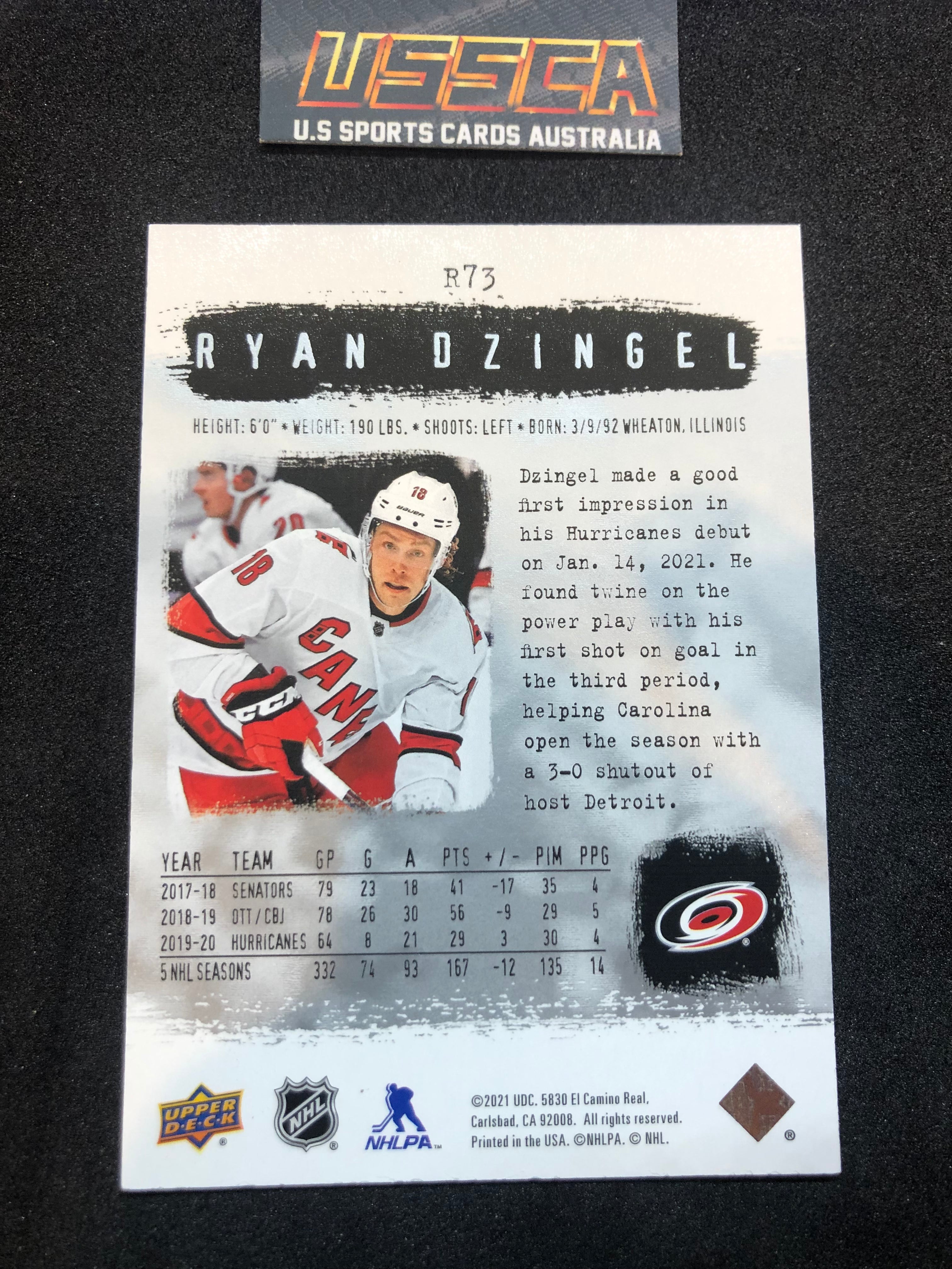 2020-21 Upper Deck SP Authentic Hockey 2000-01 Retro #R73 - Ryan Dzingel - Carolina Hurricanes