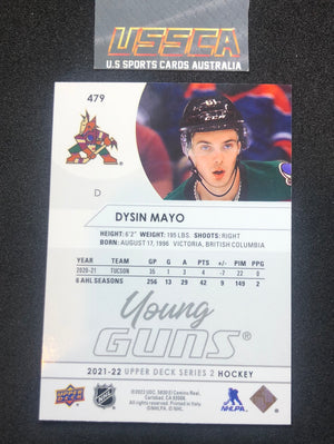 2021-22 Upper Deck Series Two #479 - Young Guns - Dysin Mayo - Arizona Coyotes