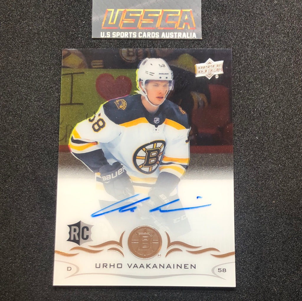 2018-19 Upper Deck Clear Cut Hockey Auto #CCR-UV Urho Vaakanainen - Boston Bruins RC RY