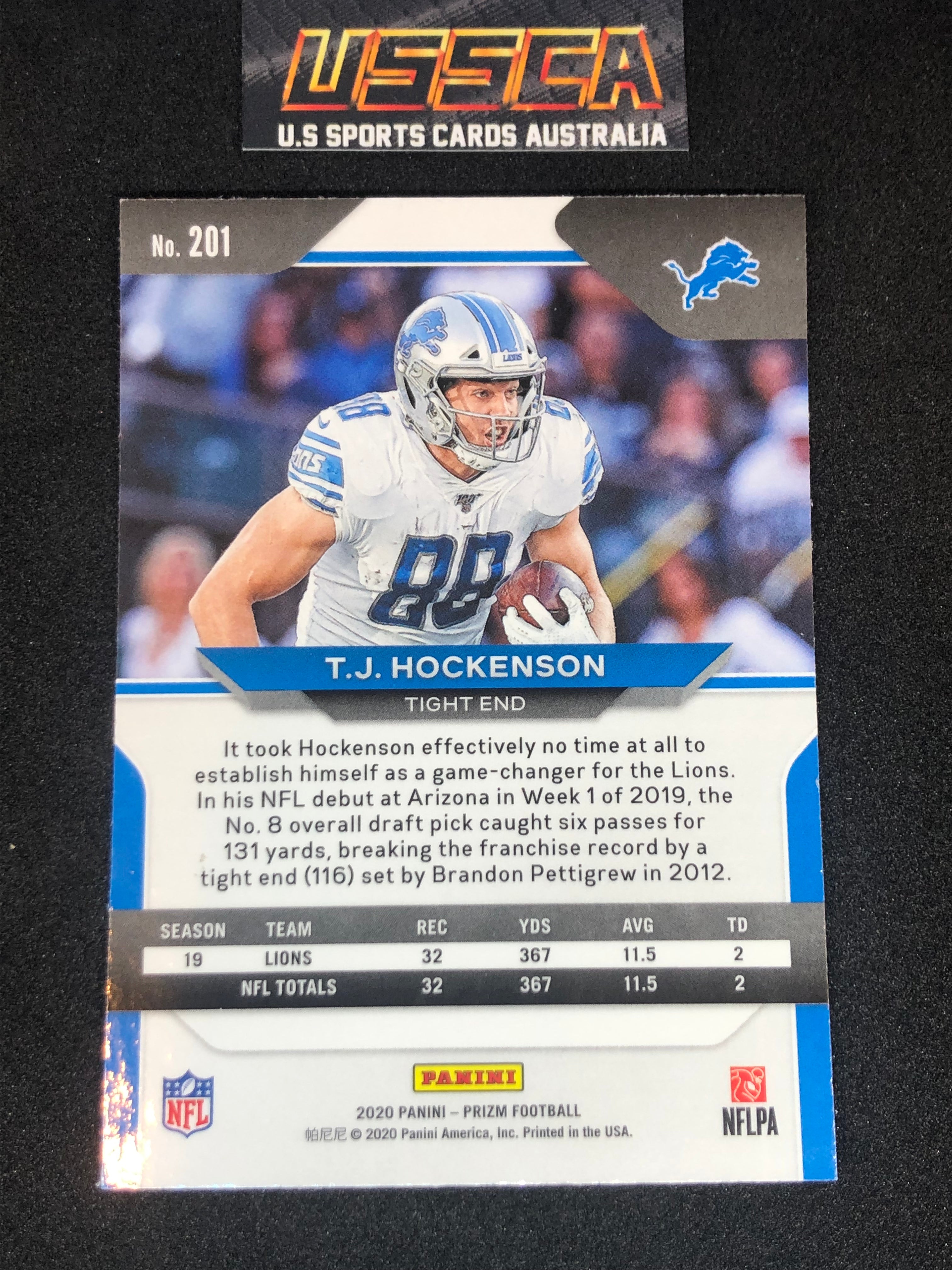 2020 Panini Prizm Football #201 T.J. Hockenson - Detroit Lions