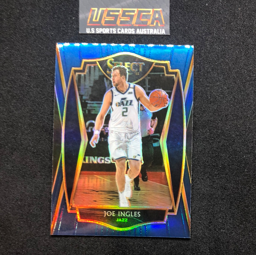 2020-21 Panini Select Basketball Premier Level Retail Blue Prizm #131 Joe Ingles - Utah Jazz