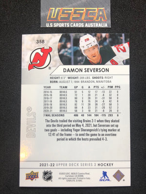 2021-22 Upper Deck Series Two #358 - Damon Severson - New Jersey Devils